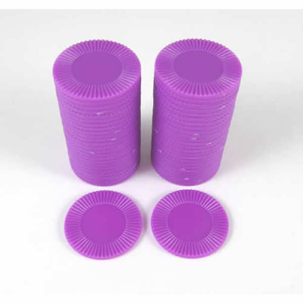 KOP13384 Purple Mini Poker Chips 22mm (7/8in) Tube of 50 Koplow Games (ONLINE ORDER ONLY)