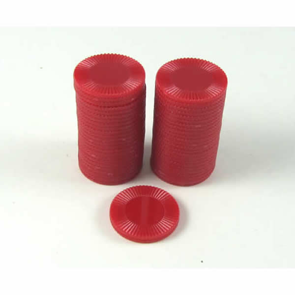 KOP13385 Red Mini Poker Chips 22mm (7/8in) Tube of 50 Koplow Games (ONLINE ORDER ONLY)