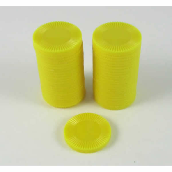 KOP13387 Yellow Mini Poker Chips 22mm (7/8in) Tube of 50 Koplow Games (ONLINE ORDER ONLY)