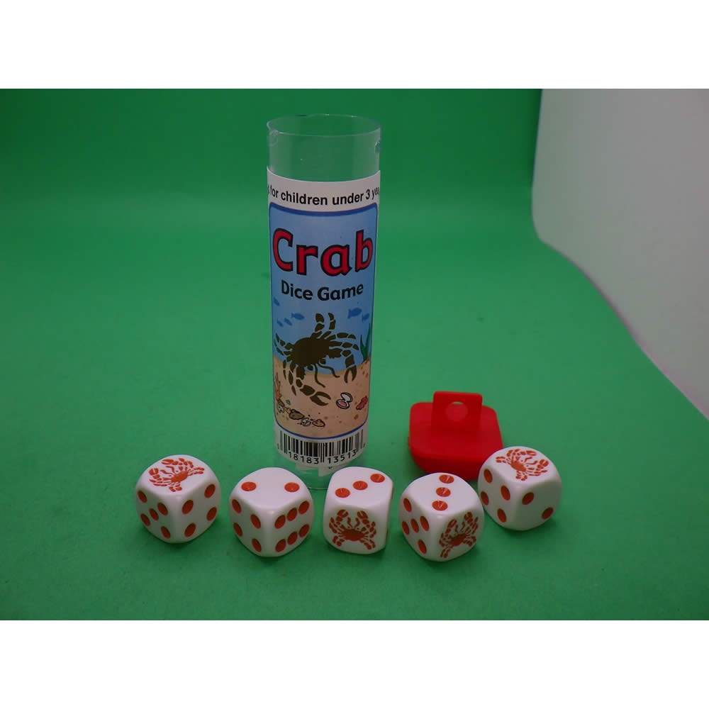 KOP13513 Crab Dice Game with 5 White Dice Koplow Games (ONLINE ORDER ONLY)