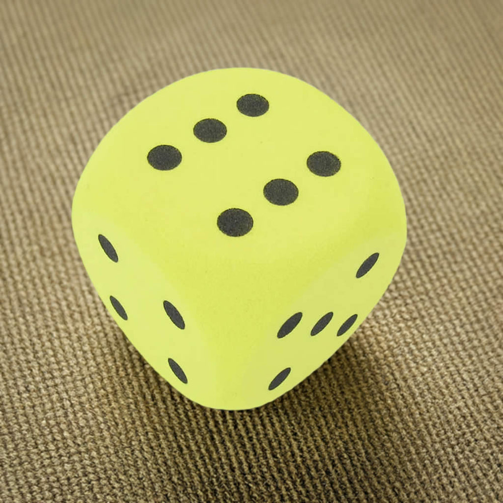 KOP13771 Yellow Opaque Foam Die Black Dots D6 50mm Pack of 1 Die (ONLINE ORDER ONLY)