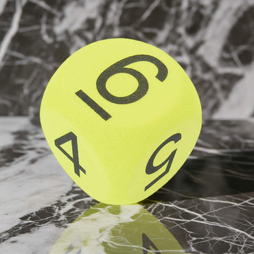 KOP13772 Yellow Opaque Foam Die Black Numbers D6 50mm Pack of 1 Die (ONLINE ORDER ONLY)