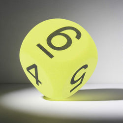 KOP13772 Yellow Opaque Foam Die Black Numbers D6 50mm Pack of 1 Die (ONLINE ORDER ONLY)