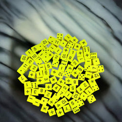 KOP14232 Assorted Math Foam Dice Yellow D6 25mm (1in) Bulk Pack of 100 Dice (ONLINE ORDER ONLY)