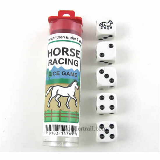 KOP14765 Black Horse Racing Dice Game with 5 Dice D6 16mm (5/8in) (ONLINE ORDER ONLY)