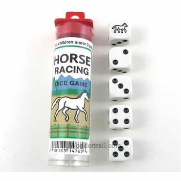 KOP14765 Black Horse Racing Dice Game with 5 Dice D6 16mm (5/8in) (ONLINE ORDER ONLY)