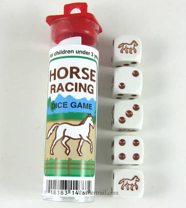 KOP14767 Brown Horse Racing Dice Game with 5 Dice Koplow Games (ONLINE ORDER ONLY)