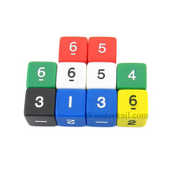 KOP14806 Assorted Opaque Dice with Numbers D6 16mm (5/8in) Pack of 10 Dice (ONLINE ORDER ONLY)