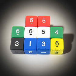 KOP14806 Assorted Opaque Dice with Numbers D6 16mm (5/8in) Pack of 10 Dice (ONLINE ORDER ONLY)