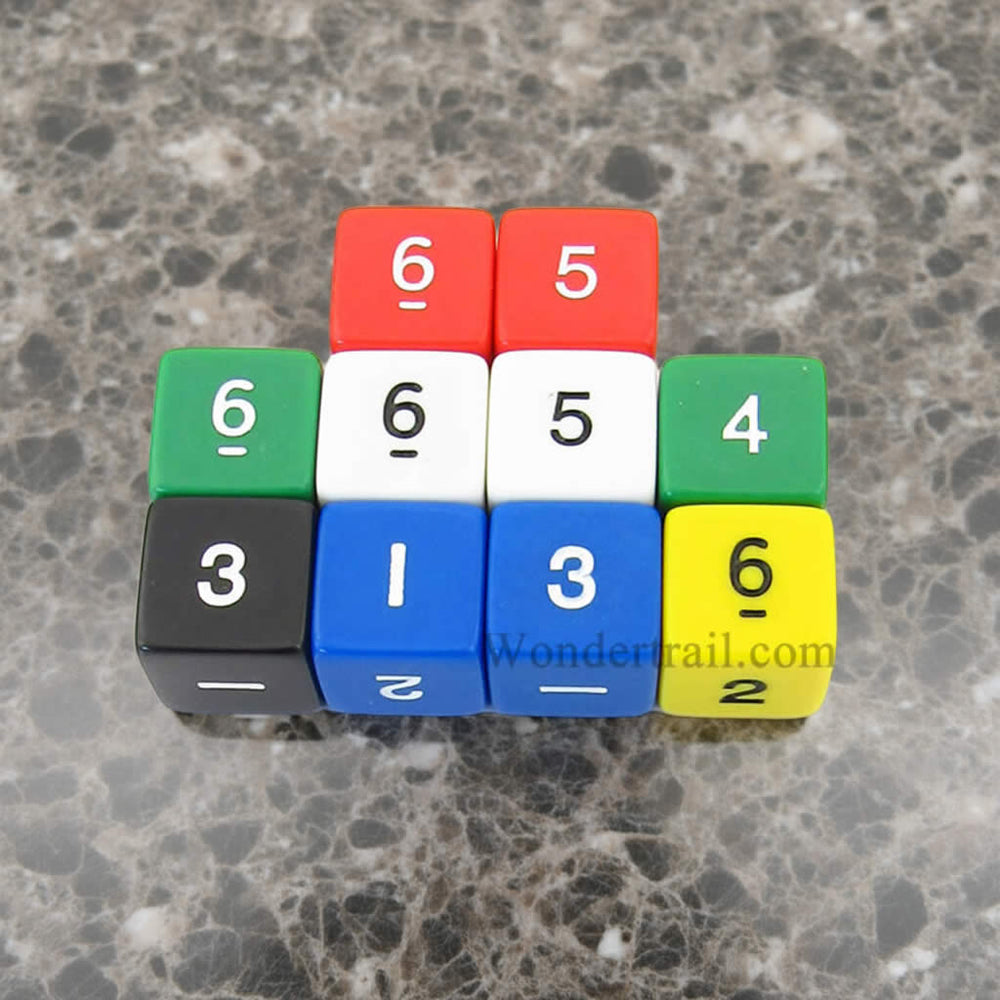 KOP14806 Assorted Opaque Dice with Numbers D6 16mm (5/8in) Pack of 10 Dice (ONLINE ORDER ONLY)