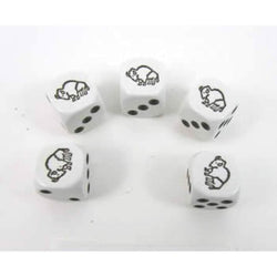 KOP15089 Bison Dice Game White Opaque Dice with Black Pips D6 16mm (ONLINE ORDER ONLY)