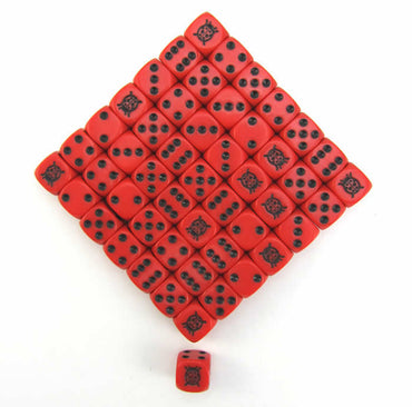 KOP15521 Lady Bug Dice Red Opaque Black Pips D6 16mm Bulk Pack of 50 (ONLINE ORDER ONLY)