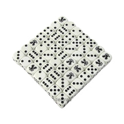 KOP15535 Eagle Dice White Opaque Black Pips D6 16mm Bulk Pack of 50 (ONLINE ORDER ONLY)