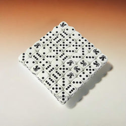 KOP15535 Eagle Dice White Opaque Black Pips D6 16mm Bulk Pack of 50 (ONLINE ORDER ONLY)
