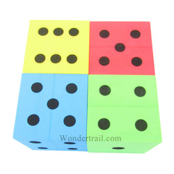 KOP15935 Assorted Foam Dice with Black Dots D6 100mm (4in) Pack of 4 (ONLINE ORDER ONLY)
