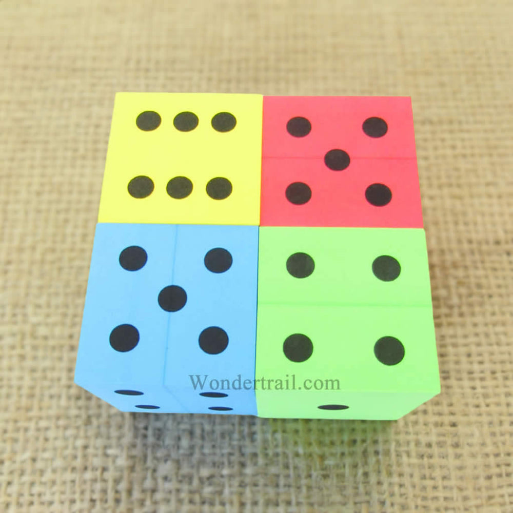 KOP15935 Assorted Foam Dice with Black Dots D6 100mm (4in) Pack of 4 (ONLINE ORDER ONLY)