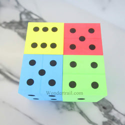 KOP15935 Assorted Foam Dice with Black Dots D6 100mm (4in) Pack of 4 (ONLINE ORDER ONLY)