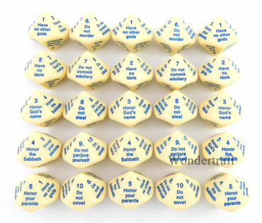 KOP16865 The Ten Commandments Dice D10 29mm (1.14in) Bulk Pack of 25 (ONLINE ORDER ONLY)