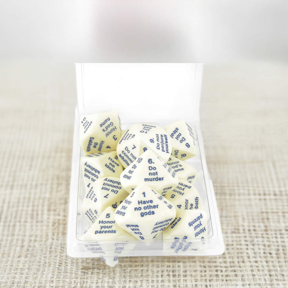 KOP16867 The Ten Commandments Dice D10 29mm (1.14in) Pack of 12 Dice (ONLINE ORDER ONLY)