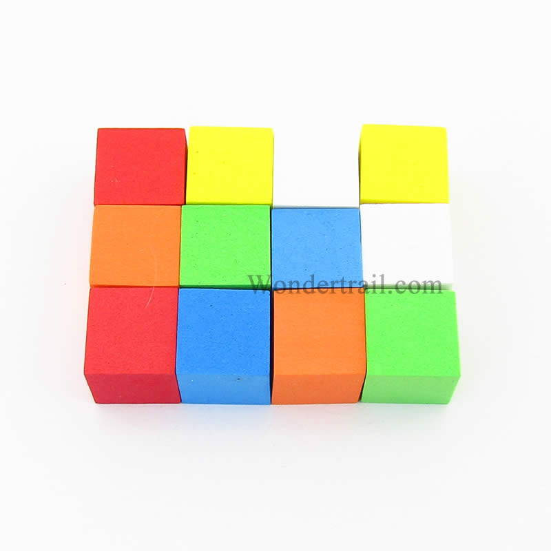 KOP17335 Assorted Color Foam Dice Blank D6 16mm (5/8in) Pack of 12 (ONLINE ORDER ONLY)