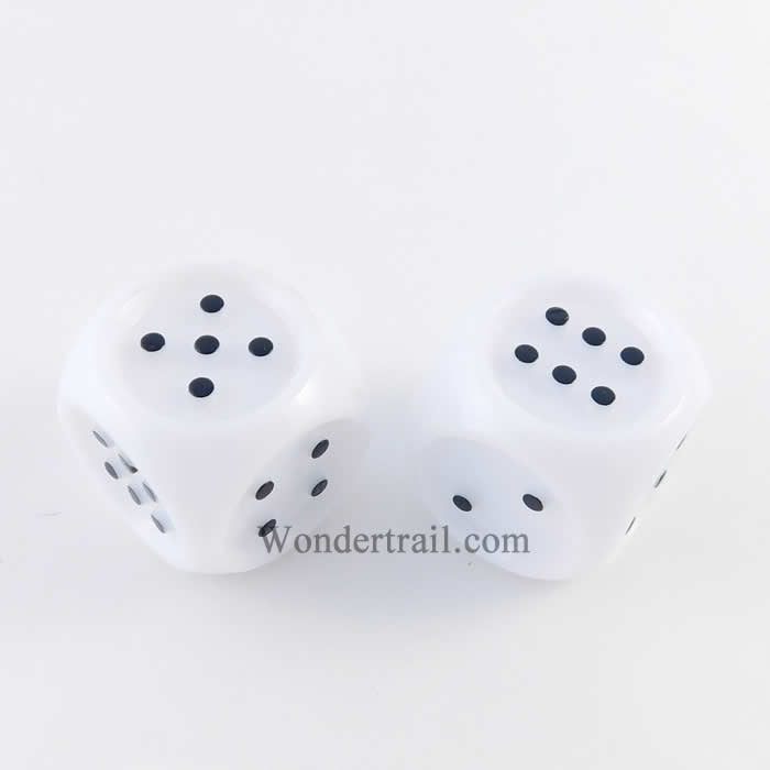 KOP17339 Tactile Dice with Black Raised Pips D6 32mm (1.26in) Pack of 2 (ONLINE ORDER ONLY)