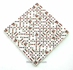 KOP17670 Cow Dice White Opaque with Brown Pips D6 16mm (5/8in) Bulk Pack of 100 Dice (ONLINE ORDER ONLY)