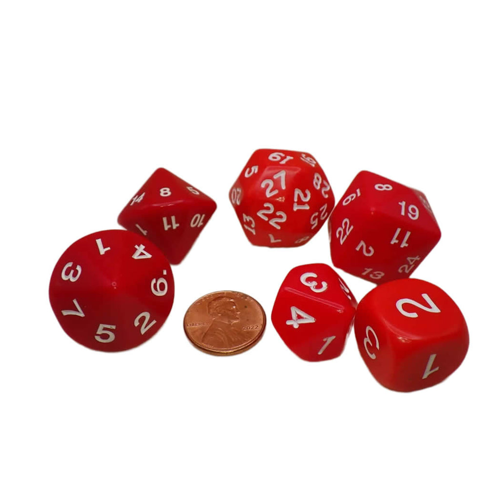 KOP17923 Red Special Who Knew 6 Dice Set Koplow Games (ONLINE ORDER ONLY)