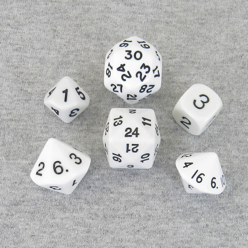 KOP17924 White Special Who Knew 6 Dice Set Koplow Games (ONLINE ORDER ONLY)