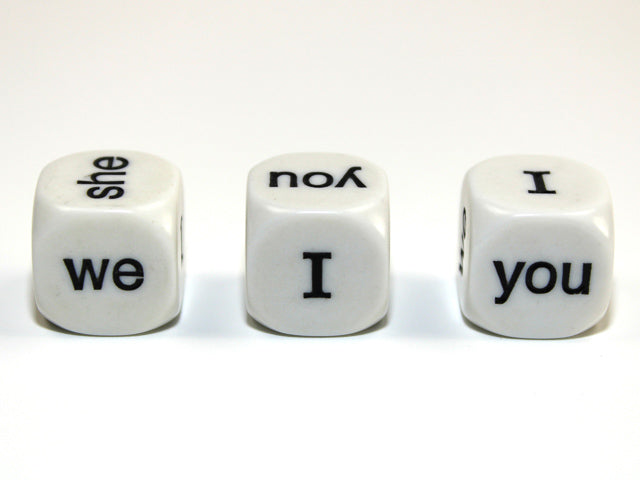 16mm d6, English Pronoun White/black I He She We You It (per die) (Online Only)