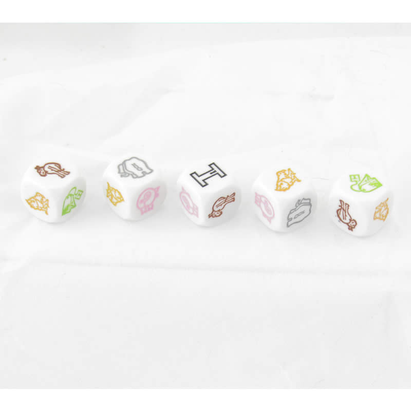 KOP17965 Political Poker Dice Game D6 16mm (5/8in) Pack of 5 Dice Koplow (ONLINE ORDER ONLY)