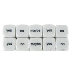 KOP18012 Decision Dice White Dice Black Decisions D6 16mm Pack of 10 (ONLINE ORDER ONLY)