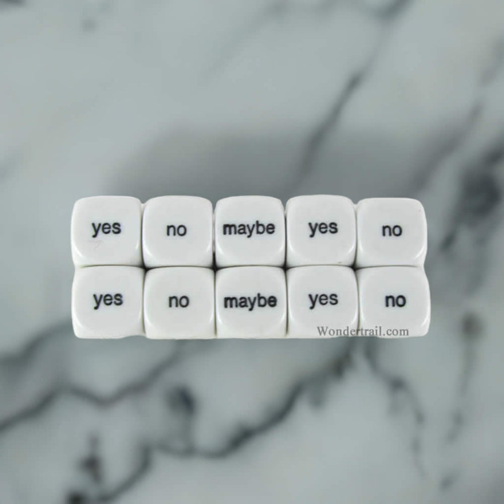 KOP18012 Decision Dice White Dice Black Decisions D6 16mm Pack of 10 (ONLINE ORDER ONLY)