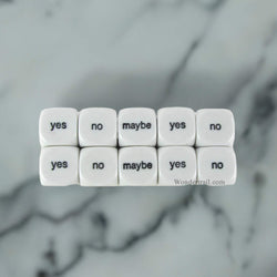 KOP18012 Decision Dice White Dice Black Decisions D6 16mm Pack of 10 (ONLINE ORDER ONLY)