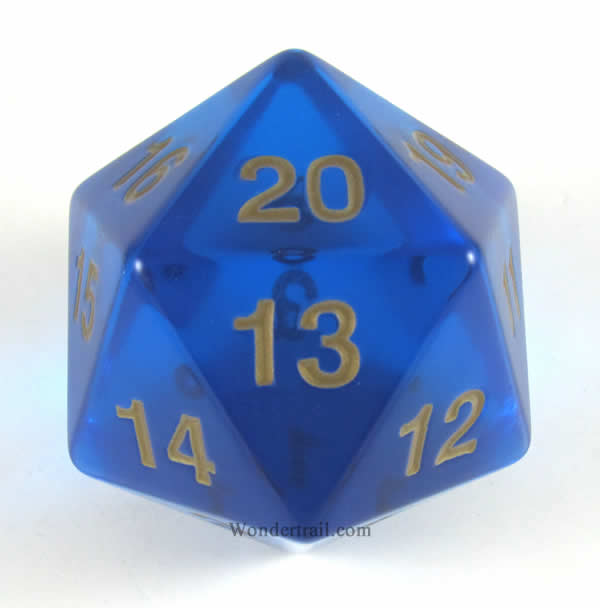 KOP18141 Sapphire Countdown Die Gold Numbers D20 55mm (2.17in) Pack of 1 (ONLINE ORDER ONLY)