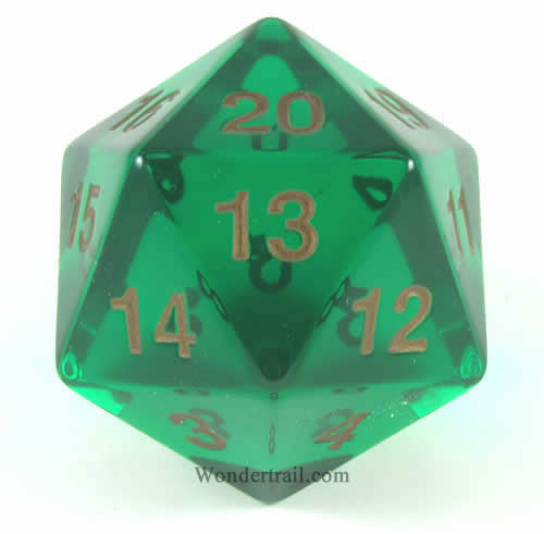 KOP18220 Emerald Countdown Die Gold Numbers D20 55mm (2.17in) Pack of 1 (ONLINE ORDER ONLY)