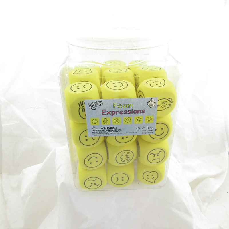 KOP18299 Expressions Dice Yellow Dice Black Faces D6 40mm Pack of 36 (ONLINE ORDER ONLY)