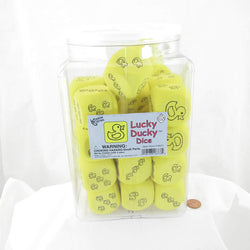 KOP18376 Lucky Duck Dice D6 Yellow with Black Duck Pips 40mm Pack of 36 (ONLINE ORDER ONLY)