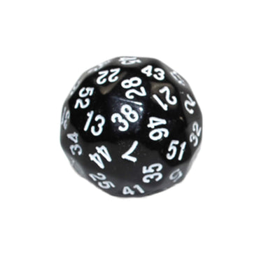 KOP18499 Black Opaque Dice with White Numbers D60 35mm (1.37in) Pack of 1 (ONLINE ORDER ONLY)