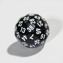 KOP18499 Black Opaque Dice with White Numbers D60 35mm (1.37in) Pack of 1 (ONLINE ORDER ONLY)