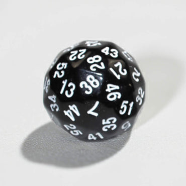 KOP18499 Black Opaque Dice with White Numbers D60 35mm (1.37in) Pack of 1 (ONLINE ORDER ONLY)