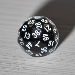KOP18499 Black Opaque Dice with White Numbers D60 35mm (1.37in) Pack of 1 (ONLINE ORDER ONLY)