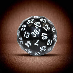 KOP18499 Black Opaque Dice with White Numbers D60 35mm (1.37in) Pack of 1 (ONLINE ORDER ONLY)