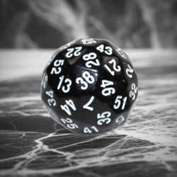 KOP18499 Black Opaque Dice with White Numbers D60 35mm (1.37in) Pack of 1 (ONLINE ORDER ONLY)
