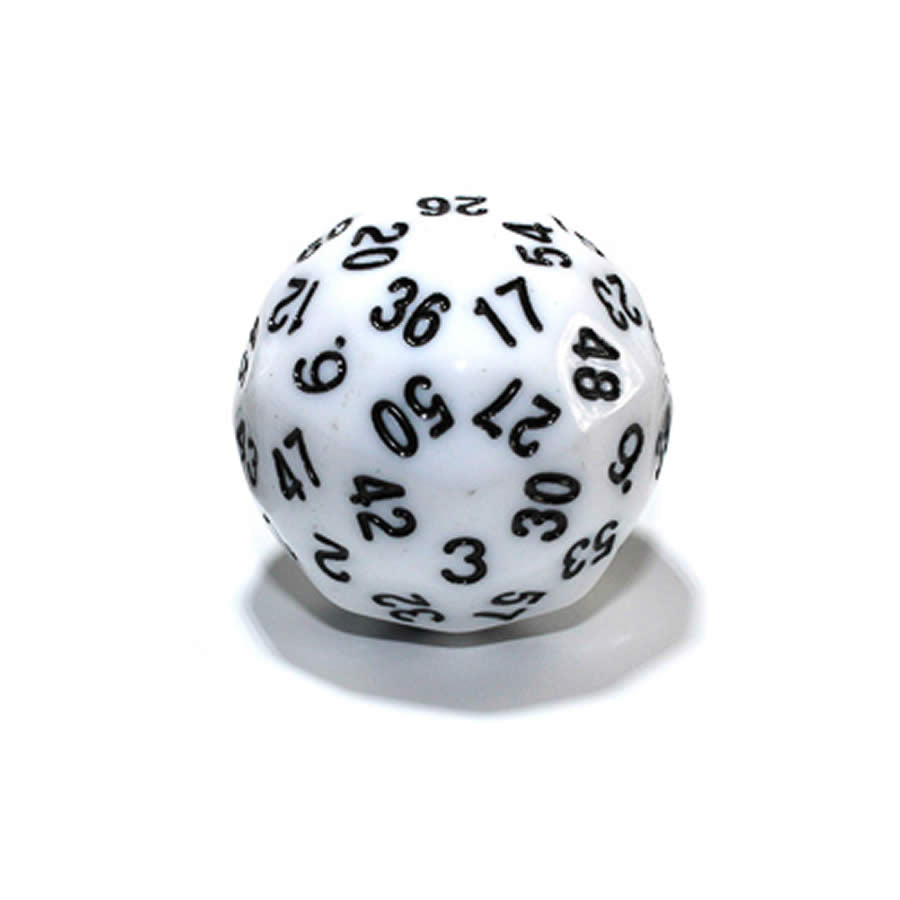 KOP18503 White Opaque Die with Black Numbers D60 35mm (1.37in) Pack of 1 (ONLINE ORDER ONLY)