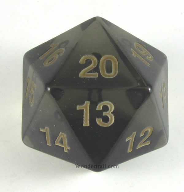 KOP18674 Smoked Countdown Die Gold Numbers D20 55mm (2.17in) Pack of 1 (ONLINE ORDER ONLY)