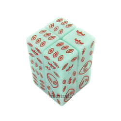 KOP18766 Green Alien Glow in the Dark Dice with Red Aliens D6 16mm (5/8in) Pack of 12 Dice (ONLINE ORDER ONLY)