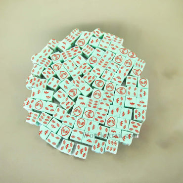 KOP18811 Green Alien Glow in the Dark Dice with Red Aliens D6 16mm (5/8in) Bulk Pack of 100 Dice (ONLINE ORDER ONLY)