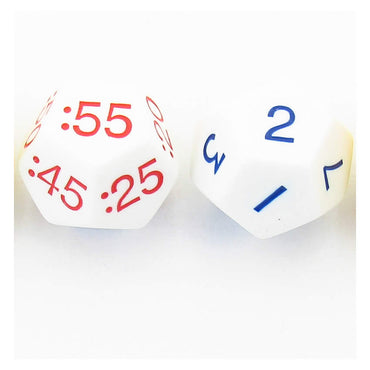 KOP18844 Time Dice Nighttime with Hours and Minuets Numbers 29mm Pack of 2 (ONLINE ORDER ONLY)