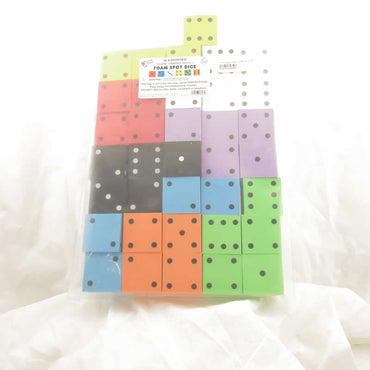 KOP18930 Assorted Opaque Foam Dice Dots D6 50mm Bulk Pack of 36 (ONLINE ORDER ONLY)