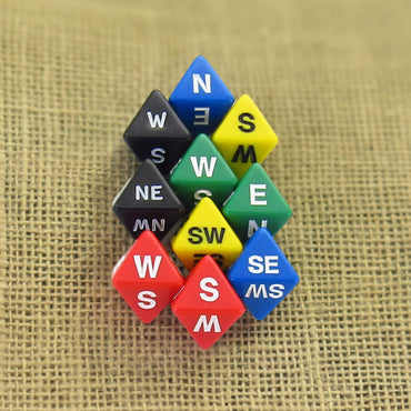 KOP19032 Assorted Compass Dice D8 15mm (19/32in) Pack of 10 (ONLINE ORDER ONLY)